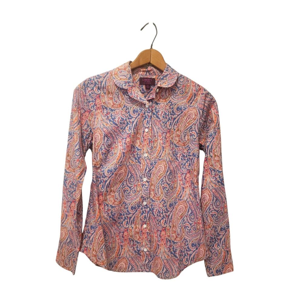 J Crew Liberty Art Fabrics Paisley Button Down Shirt Size 0 Felix Isabella Print